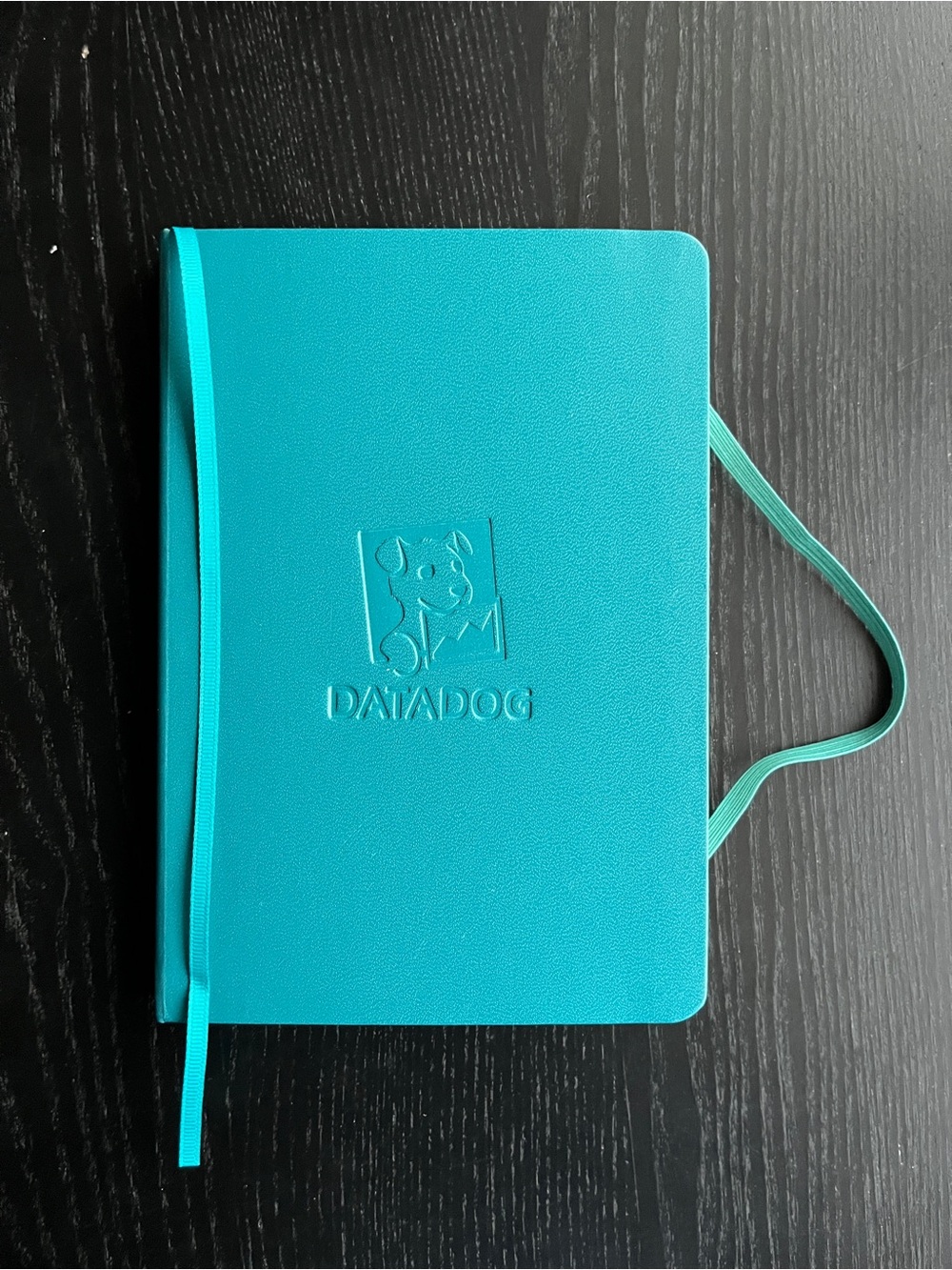 PAPERAGE Teal Datadog Journal Lined Notebook Pocket Stickers Ribbon Bookmark